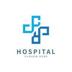 Obraz premium Health logo with initial letter CR, RC, C R logo designs concept. Medical health-care logo designs template.