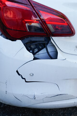 rear car get scratched damaged bumper broken after slight collision accident