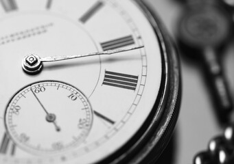 close up of old vintage stop watch time piece
