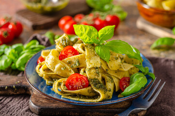 Pasta with pesto homemade