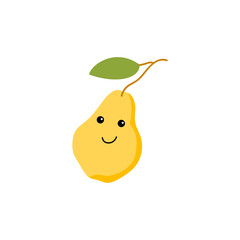 yellow pear with leaf