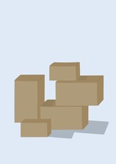cardboard boxes on a white background