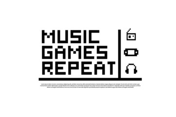 pixel art design music games repeat vector minimalist