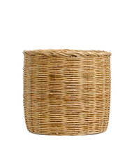 Wicker basket pot isolate on white background. 