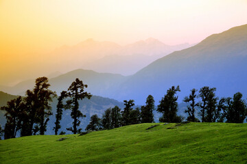 Beautiful scenic landscape of chopta / Tungnath, uttarakhand, india.
