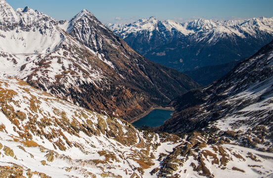 Ice lake at Molltaler Gletscher, High Tauern, Austria, april 2016