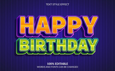 Editable Text Effect, Happy Birthday Text Style