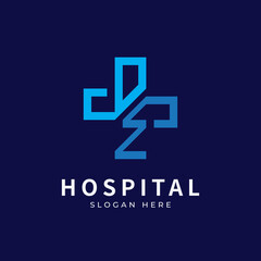 Health logo with initial letter DZ, Z D, D Z logo designs concept. Medical health-care logo designs template.