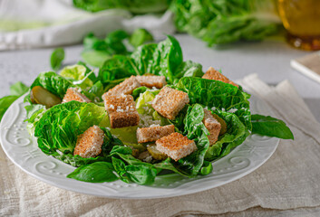 Fresh salad with croutons