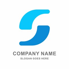Monogram Letter S Circle Business Company Vector Logo Design Template