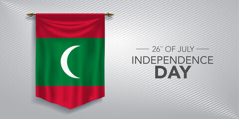 Maldives independence day greeting card, banner, vector illustration