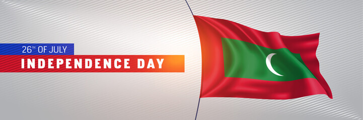 Naklejka premium Maldives happy independence day greeting card, banner vector illustration