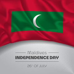 Maldives happy independence day greeting card, banner vector illustration