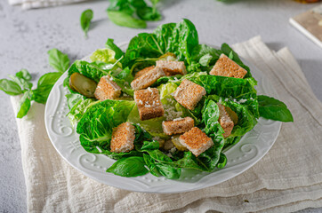 Fresh salad with croutons