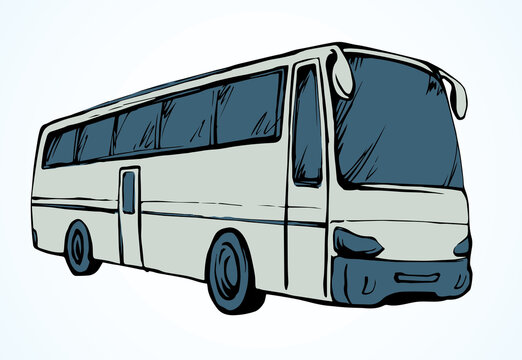 Large intercity bus. Vector drawing