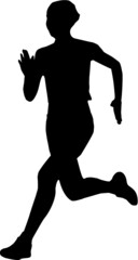 Running, jogging woman silhouette