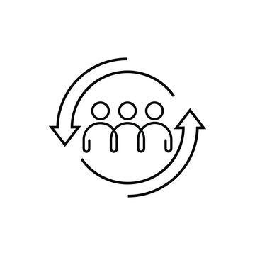 personnel change line icon, vector illustration