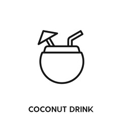coconut drink vector icon. coconut drink sign symbol. Modern simple icon element for your design