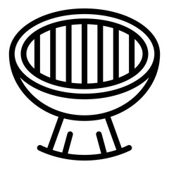 Outdoor grill icon. Outline outdoor grill vector icon for web design isolated on white background