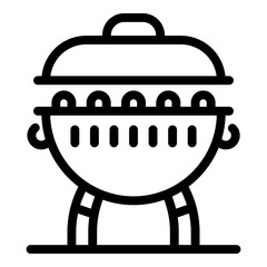 Charcoal brazier icon. Outline charcoal brazier vector icon for web design isolated on white background