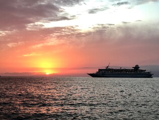 sunset in the sea