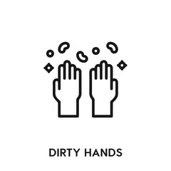 dirty hands vector icon. dirty hands sign symbol. Modern simple icon element for your design