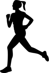 Fototapeta na wymiar Running, jogging woman silhouette