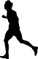 Running silhouette. Silhouette runner on sprint man