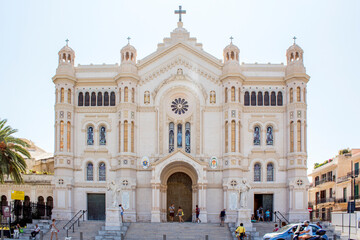 Fototapeta na wymiar Cathedral of Reggio Calabr. Close up, Reggio calabria's church or cathedral during a sunny day.
