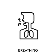 breathing vector icon. breathing sign symbol. Modern simple icon element for your design
