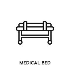 medical bed vector icon. medical bed sign symbol. Modern simple icon element for your design