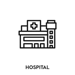 hospital vector icon. hospital sign symbol. Modern simple icon element for your design