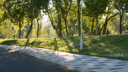 Tiled road in the park