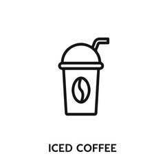iced coffee vector icon. iced coffee sign symbol. Modern simple icon element for your design