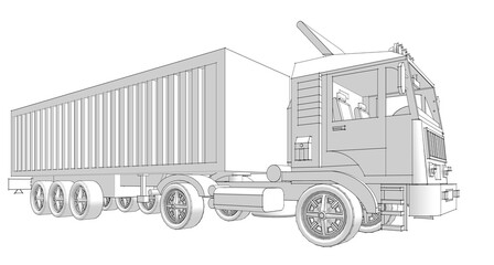 Fototapeta na wymiar truck car transportation 3d illustration