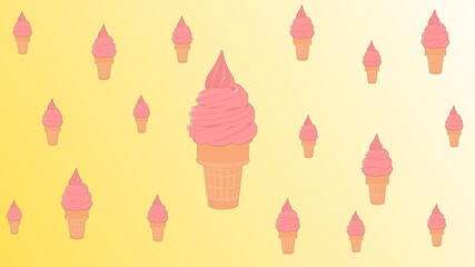 very delicious ice cream illustration
