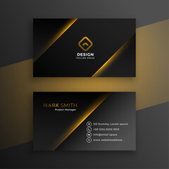 Fototapeta premium shiny black modern business card template design