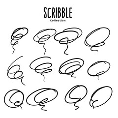 Naklejka premium ser of randon pen circular scribbles design