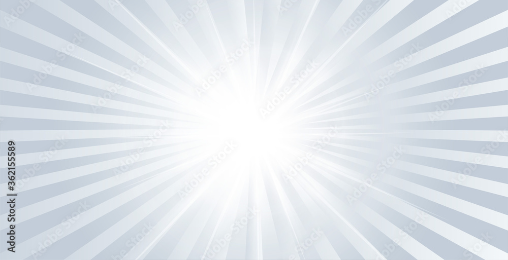 Canvas Prints gray glow shiny banner with rays bursting out