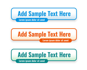 web lower third banners set in three colors