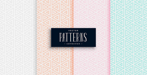 Fototapeta premium elegant triangle shapes pattern set in four colors