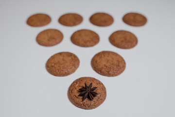 oatmeal cookies on a white background