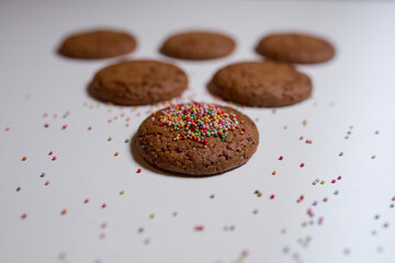 oatmeal cookies on a white background