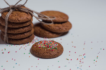 oatmeal cookies on a white background