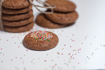 oatmeal cookies on a white background