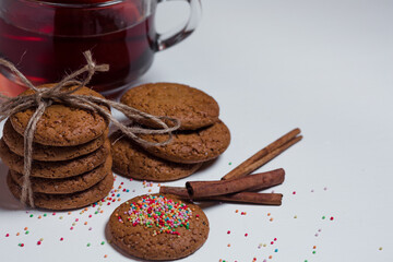 oatmeal cookies on a white background