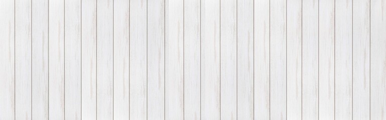 Panorama of Wood plank white timber texture background.Vintage table plywood woodwork hardwoods at summer for copy space.