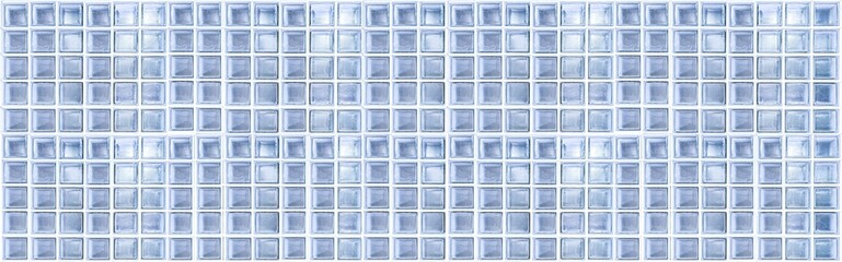 Panorama of White glass block wall seamless background and texture