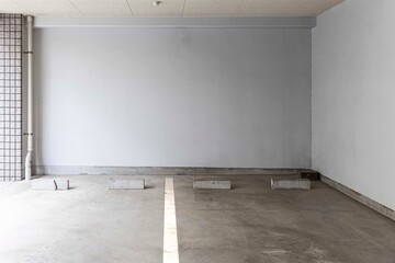 Empty space car park interior at office building