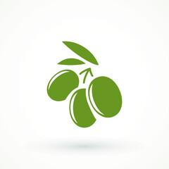 Olive icon sign vector symbol logo illustration for web and mobile olives icon silhouette isolated. Black ripe branch with leaves. Gourmet food emblems. Simple logotype design.
